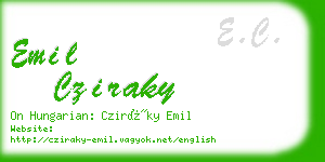emil cziraky business card